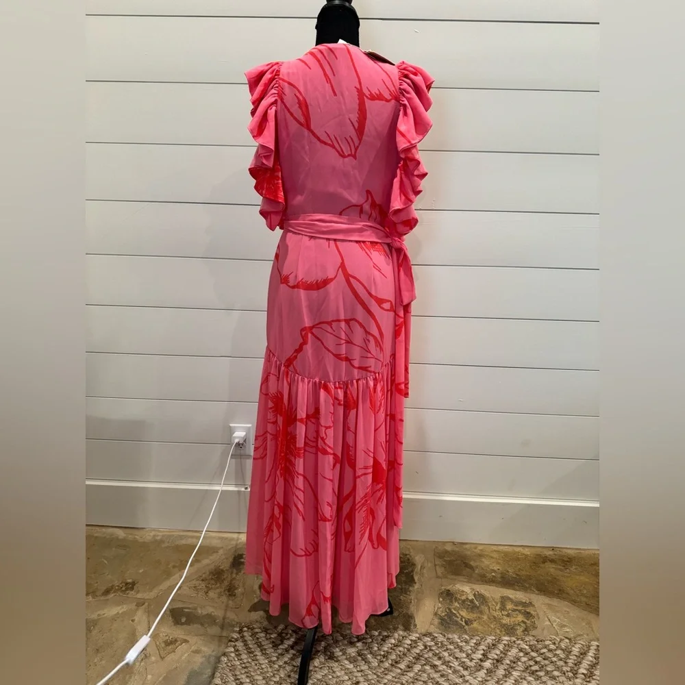 Hutch Beck Chiffon Floral Wrap Maxi Dress NWT Size XS - Picture 8 of 16